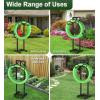 imageGarbuildman Garden Hose Holder Stand Outdoor Water Pipe Metal Reel Rack Shiny Black4Spike Crown