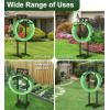 imageGarbuildman Garden Hose Holder Stand Outdoor Water Pipe Metal Reel Rack Shiny Black4Spike Volcano