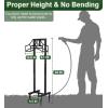 imageGarbuildman Garden Hose Holder Stand Outdoor Water Pipe Metal Reel Rack Shiny Black4Spike Volcano