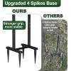 imageGarbuildman Garden Hose Holder Stand Outdoor Water Pipe Metal Reel Rack Shiny Black4Spike Volcano