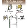 imageGarbuildman Ground Mount Garden Hose Reel Holds 125 Feet of 58Inch with 39 ft Leader Hose Brass Fitting Water Hose Holder Stand with Storage Rack ampamp 4 Spikes Base for Outdoor Lawn GreenWhite
