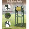 imageGarbuildman Ground Mount Garden Hose Reel Holds 125 Feet of 58Inch with 39 ft Leader Hose Brass Fitting Water Hose Holder Stand with Storage Rack ampamp 4 Spikes Base for Outdoor Lawn GreenGreen