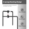 imageGarbuildman Pole Stabilizer Stand Base with 4 Prongs for Outdoor Bird Feeder Pole InGround Support Applies to 031quot to 074quot Shepherds Hook Black 1 Pack Measure Before PurchaseS