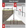 imageGarbuildman Pole Stabilizer Stand Base with 4 Prongs for Outdoor Bird Feeder Pole InGround Support Applies to 074 to 11 Shepherds Hook Black 1 Pack Measure Before PurchaseS