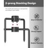 imageGarbuildman Pole Stabilizer Stand Base with 4 Prongs for Outdoor Bird Feeder Pole InGround Support Applies to 074 to 11 Shepherds Hook Black 1 Pack Measure Before PurchaseLUpgraded