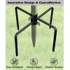 imageGarbuildman Pole Stabilizer Stand Base with 4 Prongs for Outdoor Bird Feeder Pole InGround Support Applies to 074 to 11 Shepherds Hook Black 1 Pack Measure Before PurchaseM