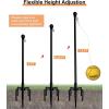imageGarbuildman Tetherball Set with Ball ampamp Rope for Outdoor Backyard Adjustable Tether Ball Pole with Reinforced 5Prong Base for Playground Outside Ball Games Sports for Kids ampamp Adults Black75 FT