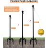 imageGarbuildman Tetherball Set with Ball ampamp Rope for Outdoor Backyard Adjustable Tether Ball Pole with Reinforced 5Prong Base for Playground Outside Ball Games Sports for Kids ampamp Adults Black10 FT