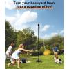 imageGarbuildman Tetherball Set with Ball ampamp Rope for Outdoor Backyard Adjustable Tether Ball Pole with Reinforced 5Prong Base for Playground Outside Ball Games Sports for Kids ampamp Adults Black875 FT