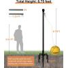 imageGarbuildman Tetherball Set with Ball ampamp Rope for Outdoor Backyard Adjustable Tether Ball Pole with Reinforced 5Prong Base for Playground Outside Ball Games Sports for Kids ampamp Adults Black875 FT