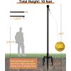 imageGarbuildman Tetherball Set with Ball ampamp Rope for Outdoor Backyard Adjustable Tether Ball Pole with Reinforced 5Prong Base for Playground Outside Ball Games Sports for Kids ampamp Adults Black10 FT