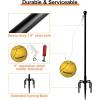 imageGarbuildman Tetherball Set with Ball ampamp Rope for Outdoor Backyard Adjustable Tether Ball Pole with Reinforced 5Prong Base for Playground Outside Ball Games Sports for Kids ampamp Adults Black10 FT