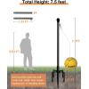 imageGarbuildman Tetherball Set with Ball ampamp Rope for Outdoor Backyard Adjustable Tether Ball Pole with Reinforced 5Prong Base for Playground Outside Ball Games Sports for Kids ampamp Adults Black75 FT