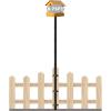 imageGarbuildman 105 Inch Bird Feeder Pole Kit Heavy Duty Bird House Pole Set for Deck Fence or Patio Railing Adjustable Universal Mounting Post Kit for Outdoors Matte Black 1 PackDeck Fence 1pack
