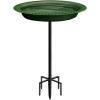 imageGarbuildman Deck Mounted Bird Bath Bowl Spa Birdfeeder ampamp Adjustable Unheated Birdbath with Heavy Duty Clamp for Outdoor Garden Oval Style Brown1 galGreen