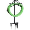 imageGarbuildman Garden Hose Holder Stand Outdoor Water Pipe Metal Reel Rack Shiny Black3Spike Volcano