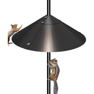 imageGarbuildman Metal Squirrel Baffle for Bird Feeder Pole Outside Pole Mount Bird House Guard for Outdoor Shepherds Hook 19 Inch 1 PackBuckle1pcs