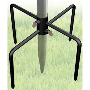 imageGarbuildman Pole Stabilizer Stand Base with 4 Prongs for Outdoor Bird Feeder Pole InGround Support Applies to 074 to 11 Shepherds Hook Black 1 Pack Measure Before PurchaseM