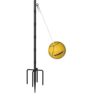 imageGarbuildman Tetherball Set with Ball ampamp Rope for Outdoor Backyard Adjustable Tether Ball Pole with 5Prong Base ampamp Rubber Sleeve for Playground Outside Ball Games Sports for Kids Adults75 FT