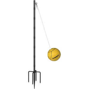 imageGarbuildman Tetherball Set with Ball ampamp Rope for Outdoor Backyard Adjustable Tether Ball Pole with 5Prong Base ampamp Rubber Sleeve for Playground Outside Ball Games Sports for Kids Adults10 FT