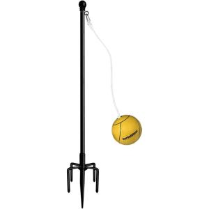imageGarbuildman Tetherball Set with Ball ampamp Rope for Outdoor Backyard Adjustable Tether Ball Pole with Reinforced 5Prong Base for Playground Outside Ball Games Sports for Kids ampamp Adults Black10 FT